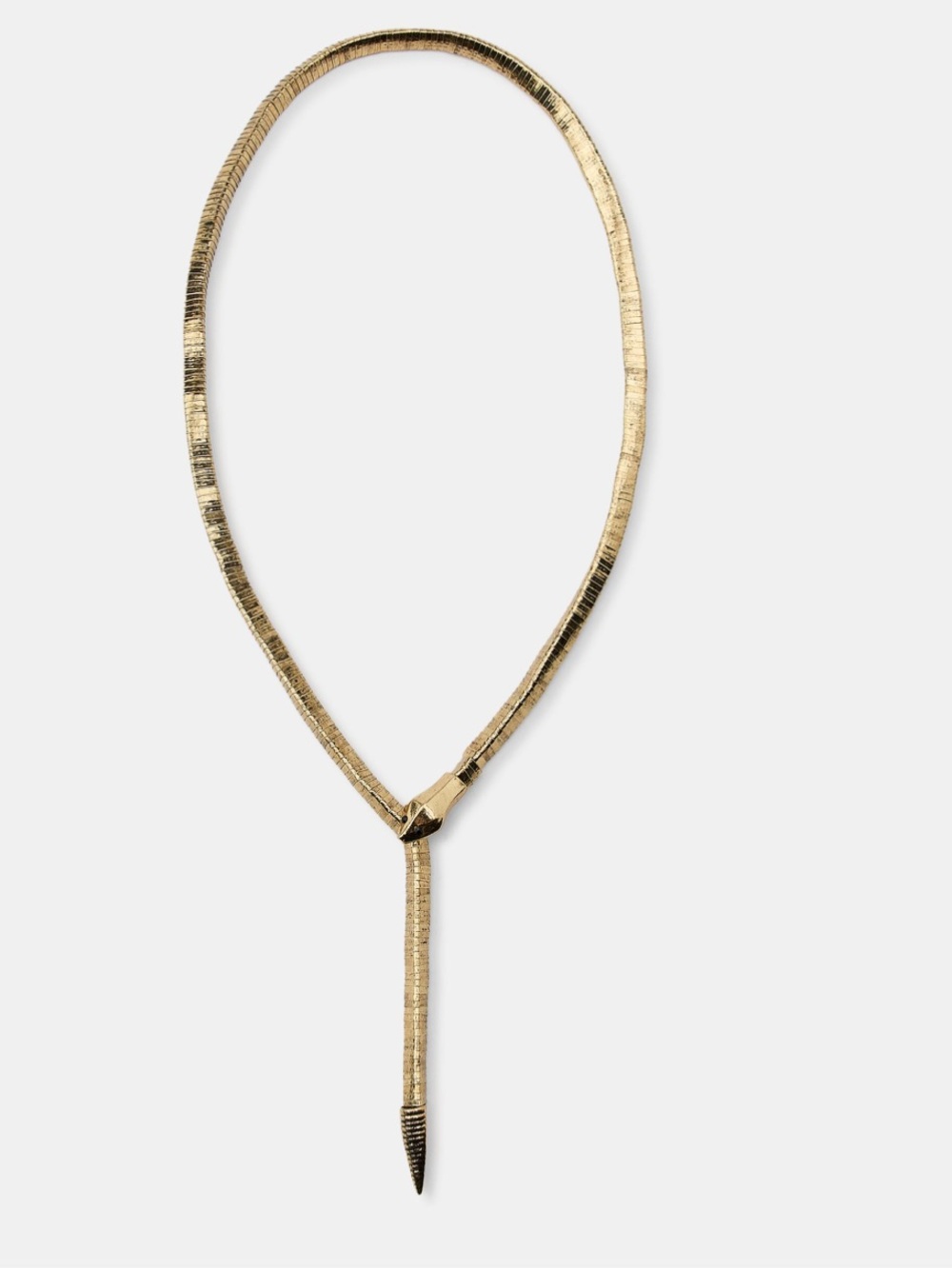 Zara NWT snakeskin print pieces necklace 4736/309 Golden